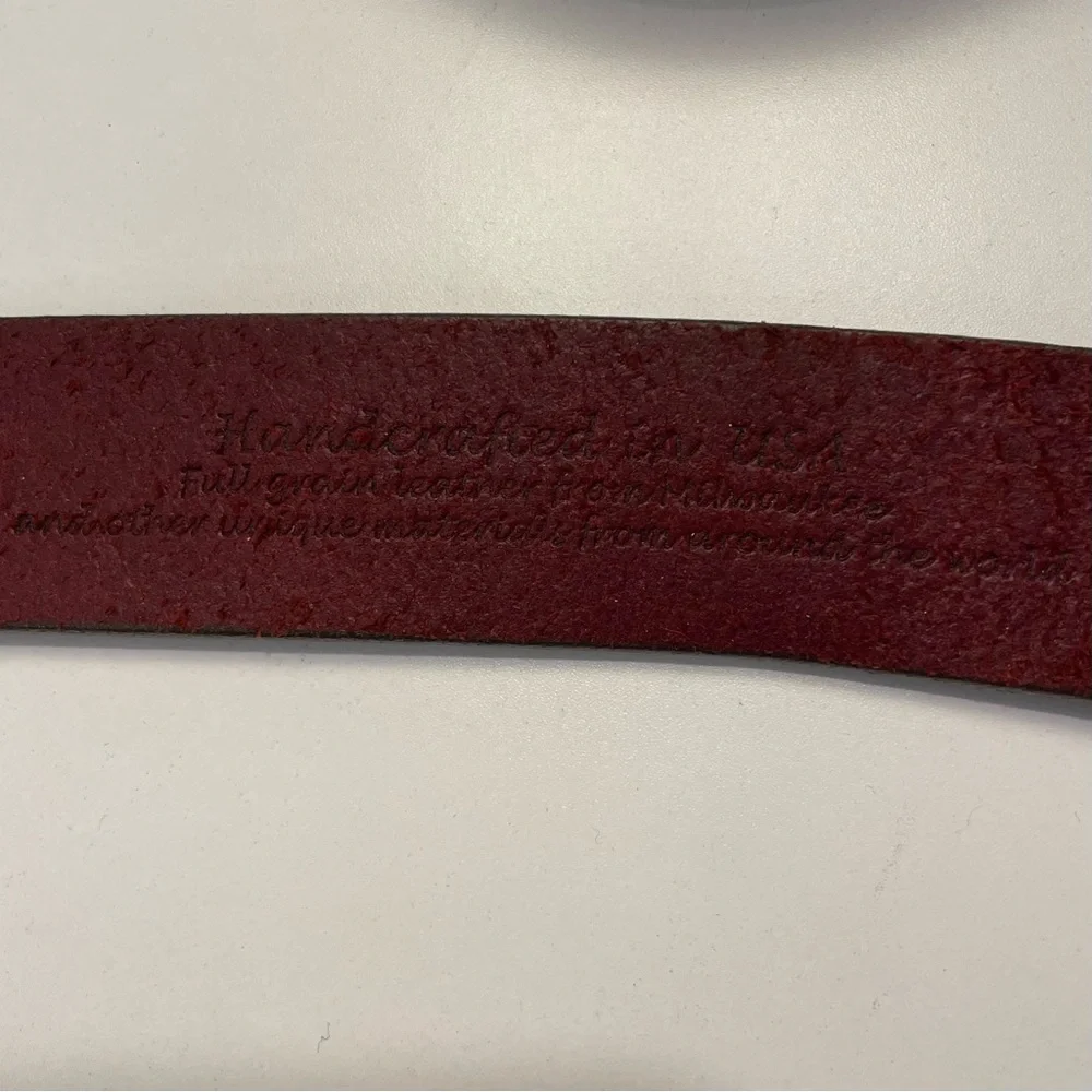 Vintage ORVIS Burgundy Leather Belt Size Small